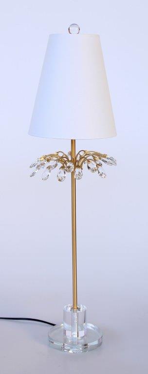 Crystal & Brass Lamp Tear Drop Detail